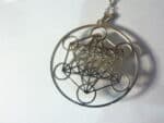 Pendentif cube de Métatron-Quartz rose ref argent
