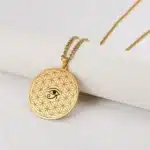Pendentif Fleur de vie-Oeil d'Horus ref or