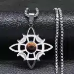 Collier pendentif noeud de sorcière (Wiccan) Oeil de tigre