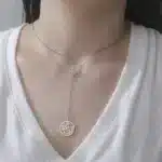 Collier pendentif noeud de sorcière + Tetragramme ref argent
