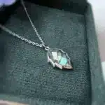Collier pendentif Labradorite + chaine acier inoxydable 49 cm ref argent