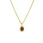Collier pendentif Spinelle noir acier inoxydable