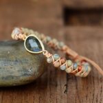 Bracelet réglable Labradorite et Jaspe