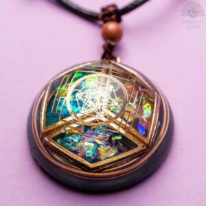 Talisman énergétique cube de Métatron + chaine acier inoxydable 50 cm