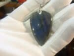Collier pendentif Labradorite GG 7309 + chaine acier inoxydable 50 cm