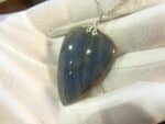 Collier pendentif Labradorite GG 7309 + chaine acier inoxydable 50 cm