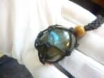 Collier pendentif Labradorite avec cordage solide