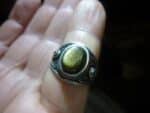 Bague Obsidienne dorée argent 925 taille 56