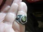 Bague Obsidienne dorée argent 925 taille 56