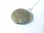 Pendentif Obsidienne dorée-Cube de metatron + chaine acier inoxydable 50 cm