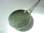 Pendentif Obsidienne dorée-Fleur de vie + chaine acier inoxydable 50 cm