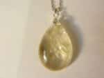 Pendentif citrine argent 925 GG 2509 + chaine acier inoxydable 60 cm