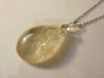 Pendentif citrine argent 925 GG 2509 + chaine acier inoxydable 60 cm