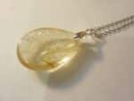 Pendentif citrine argent 925 GG 2509 + chaine acier inoxydable 60 cm