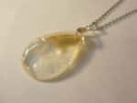 Pendentif citrine argent 925 GG 0509 + chaine acier inoxydable 60 cm