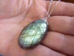 Pendentif Labradorite GG 0809 + chaine acier inoxydable 50 cm