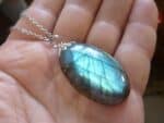 Pendentif Labradorite GG 0809 + chaine acier inoxydable 50 cm