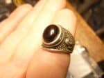 Bague Spinelle noir monture argent 925 taille 49
