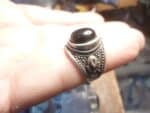 Bague Spinelle noir monture argent 925 taille 49
