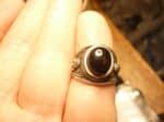 Bague Spinelle noir monture argent 925 taille 59