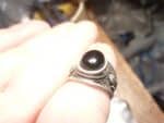 Bague Spinelle noir monture argent 925 taille 59