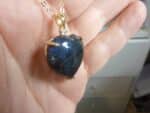Collier pendentif coeur Labradorite + chaine acier inoxydable 50 cm