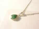 Collier pendentif Emeraude monture argent 925 GG 1109 + chaine acier inoxydable 45 cm