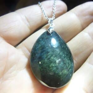 Pendentif Obsidienne mentogochol ( Manta huichol ) argent 925 GG 1809