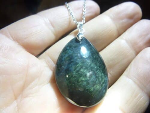 Pendentif Obsidienne mentogochol ( Manta huichol ) argent 925 GG 1809