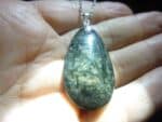 Pendentif Obsidienne mentogochol ( Manta huichol ) argent 925 GG 1909