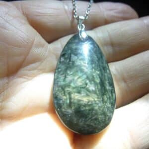 Pendentif Obsidienne mentogochol ( Manta huichol ) argent 925 GG 1909