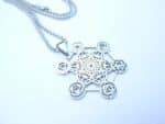 Collier pendentif cube de Métatron or