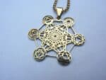 Collier pendentif cube de Métatron or