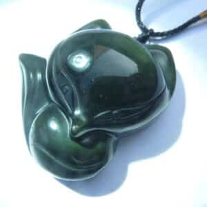 Pendentif Obsidienne oeil céleste renard
