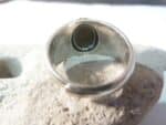 Bague réglable Obsidienne dorée monture argent 925