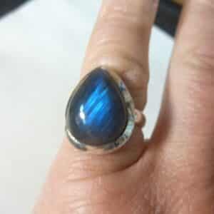 Bague réglable Labradorite argent 925 GG 2409