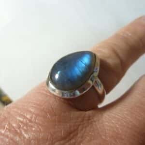 Bague réglable Labradorite argent 925 GG 4409