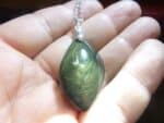 Pendentif Obsidienne mentogochol ( Manta huichol ) argent 925 GG 3309