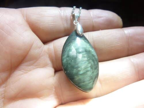Pendentif Obsidienne mentogochol ( Manta huichol ) argent 925 GG 4309